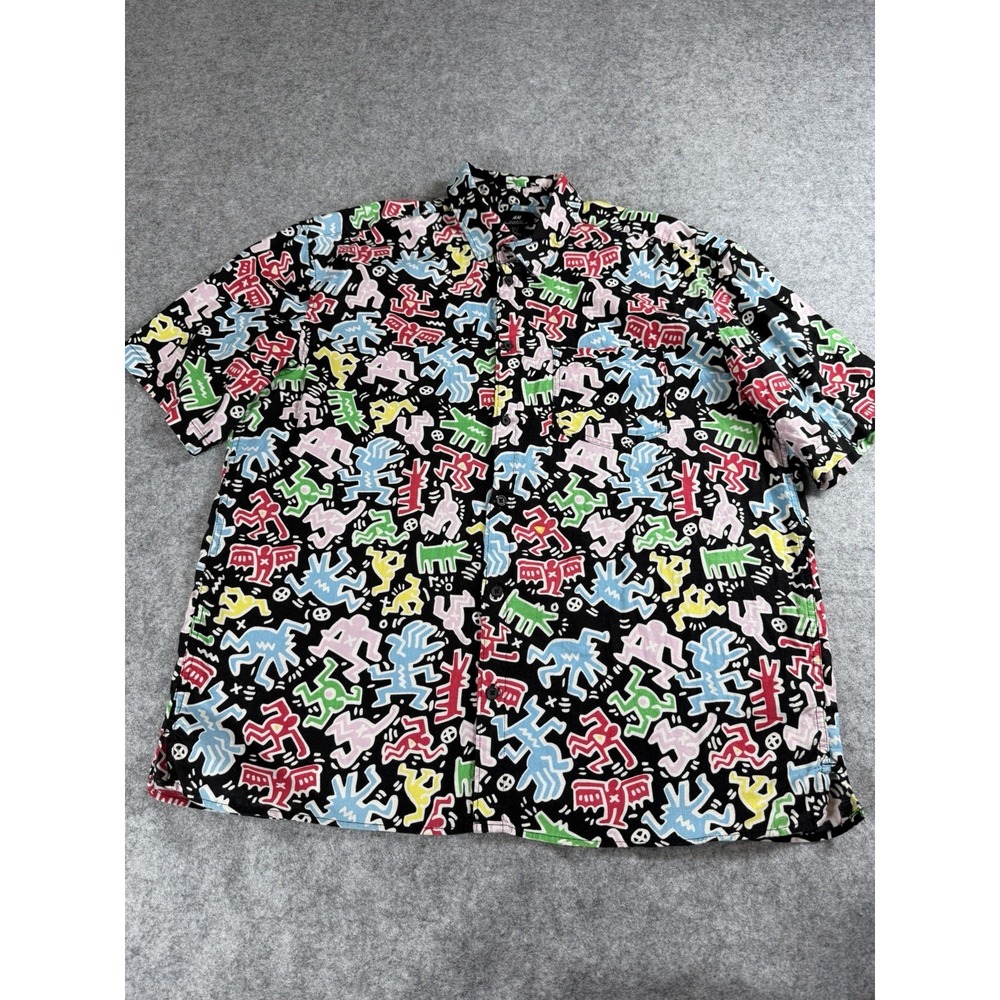 Keith Haring x H&M Mens Shirt Medium Multi 100% Cotton 80s NY Pop Art